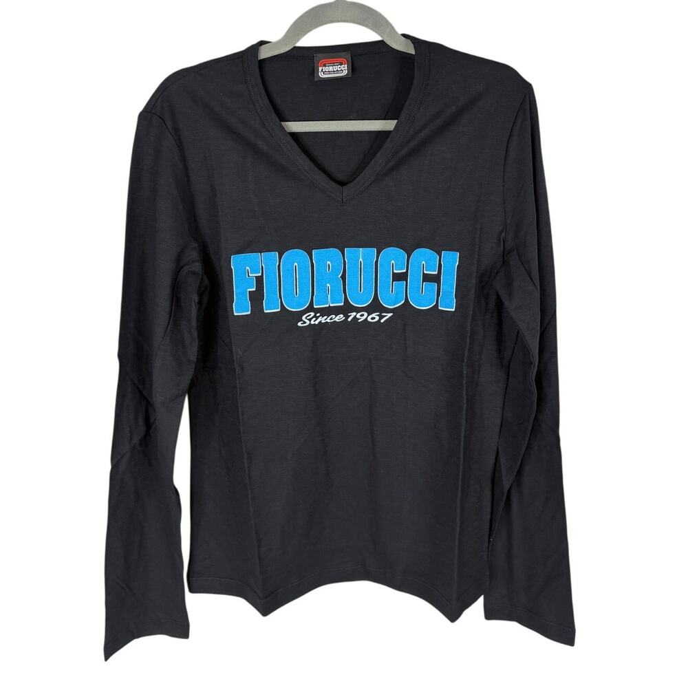 Fiorucci Mens Logo Graphic T Shirt Long Sleeve Italian Streetwear Y2K Casual M